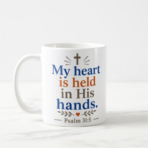 Mijn hart wordt vastgehouden in Zijn handen Christ Koffiemok