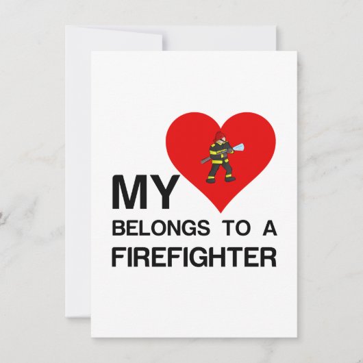MIJN HARTBONDEN AAN EEN FIREFIGHTER BEDANKKAART (Voorkant)