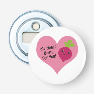 Mijn hartslag voor jou button flesopener
