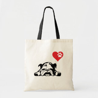 Mijn Heart Bulldogs Cute Naughty pup Tote Bag