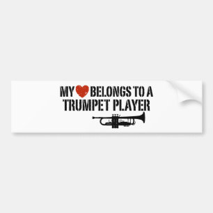 Mijn Heart Trumpet Player Bumpersticker