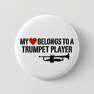 Mijn Heart Trumpet Player Ronde Button 5,7 Cm