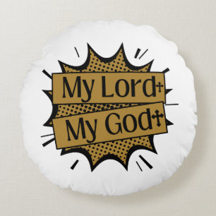 Mijn Heer mijn God Bijbelse kruis Rond Kussen