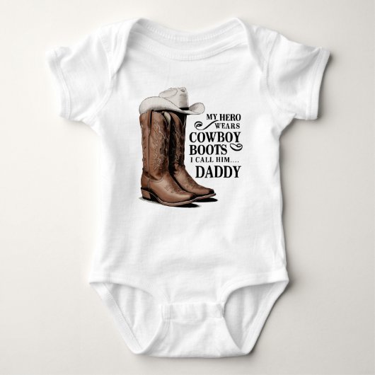 Mijn held draagt cowboylaarzen romper (Voorkant)