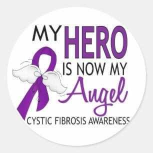 Mijn held is mijn engel cystic fibrosis ronde sticker
