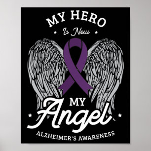 Mijn held is nu mijn engel alzheimer-bewustzijn Al Poster