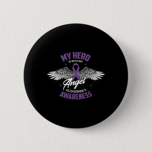 Mijn held is nu mijn engel alzheimer-bewustzijn Al Ronde Button 5,7 Cm