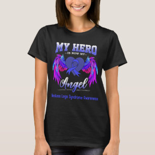 Mijn held is nu mijn engel rusteloze benen syndroo t-shirt