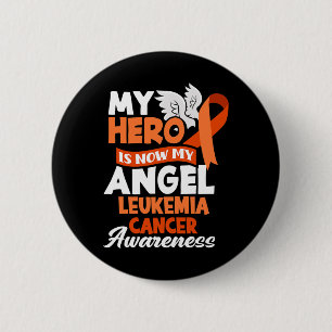 Mijn held is nu mijn engel steun leukemie kanker A Ronde Button 5,7 Cm