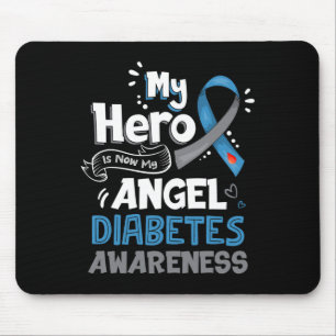 Mijn held is nu mijn engel t1d diabetes bewustzijn muismat