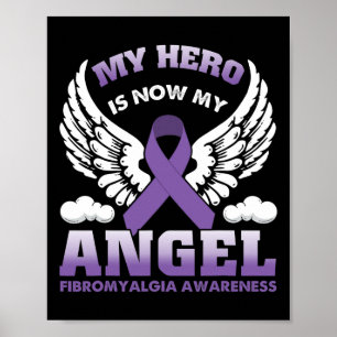 Mijn held is nu mijn engelenfibromyalgie bewustzij poster