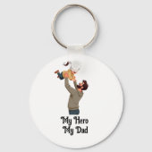 Mijn held, mijn vader - Vaderdag cadeau ontwerp Sleutelhanger (Voorkant)