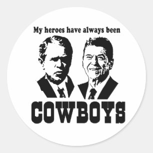 Mijn helden zijn altijd cowboys geweest ronde sticker