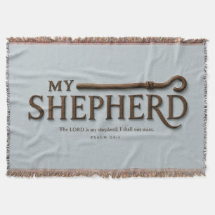MIJN HERDER Mist Blauwe Psalm 23:1 Deken
