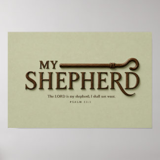 MIJN HERDER – Zachte Salie | Psalm 23:1 Muurkunst Poster