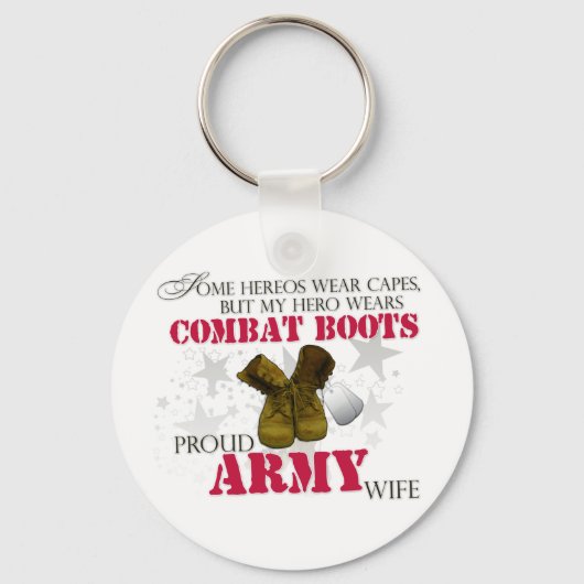 Mijn Hero draagt Combat Boots - Legervrouw Sleutelhanger (Voorkant)