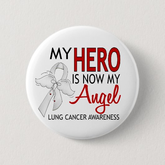 Mijn Hero is mijn Angel Lung Cancer Ronde Button 5,7 Cm (Voorkant)