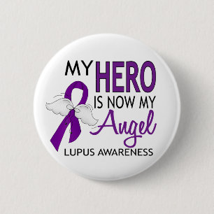 Mijn Hero is mijn Angel Lupus Ronde Button 5,7 Cm