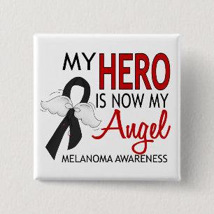 Mijn Hero is mijn Angel Melanoma Vierkante Button 5,1 Cm