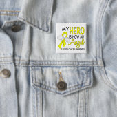 Mijn Hero is mijn engel-bladerkanker Vierkante Button 5,1 Cm (In situ)