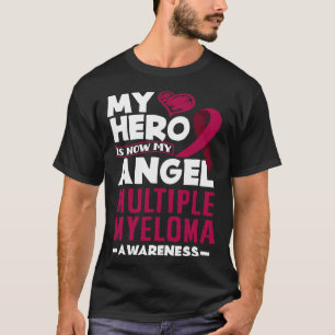 Mijn Hero is nu mijn engel multipel myeloom bewust T-shirt