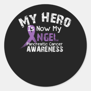 Mijn Hero is nu mijn engel-pancreaskanker Ronde Sticker