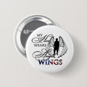 Mijn Hero Wears Angel Wings Ronde Button 5,7 Cm (Voorkant /achterkant)