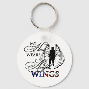 Mijn Hero Wears Angel Wings Sleutelhanger