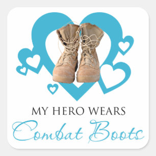 Mijn Hero Wears Combat Boots Vierkante Sticker
