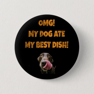 Mijn hond at mijn beste schaaltje roestvrij staal ronde button 5,7 cm