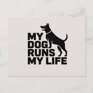 Mijn Hond Beheerst Mijn Leven Minimalistische Hond Briefkaart