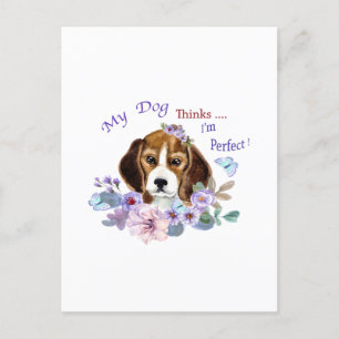 Mijn hond denkt dat ik perfect in de hond ben briefkaart