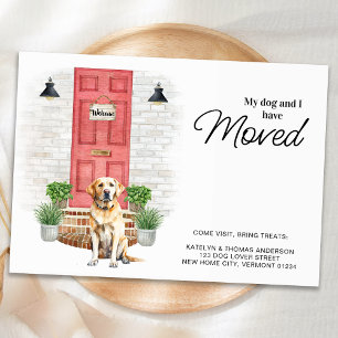 Mijn hond en ik hebben de gele labrador verplaatst aankondiging