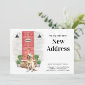 Mijn hond en ik hebben nieuw adres Yellow Labrador Aankondiging (Staand voorkant)