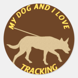 Mijn hond en ik houden van het volgen ronde sticker