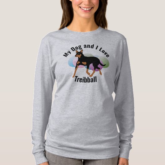 Mijn hond en ik houden van Treibball Kelpie T-shirt (Voorkant)