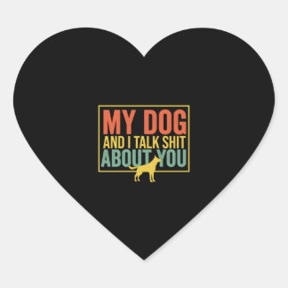 Mijn hond en ik praten over jou grappig voor honde hart sticker