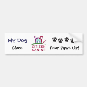 [Mijn hond] geeft CC 4 poten omhoog! Bumpersticker