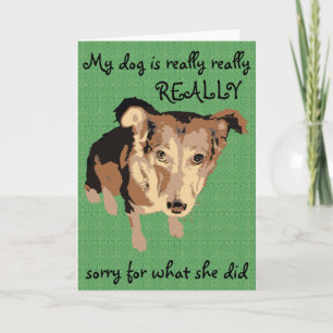 Mijn hond heeft echt spijt van de begroetingskaart kaart