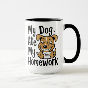Mijn hond heeft mijn huiswerk gegeten mok