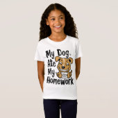 Mijn hond heeft mijn huiswerk gegeten t-shirt (Voorkant volledig)