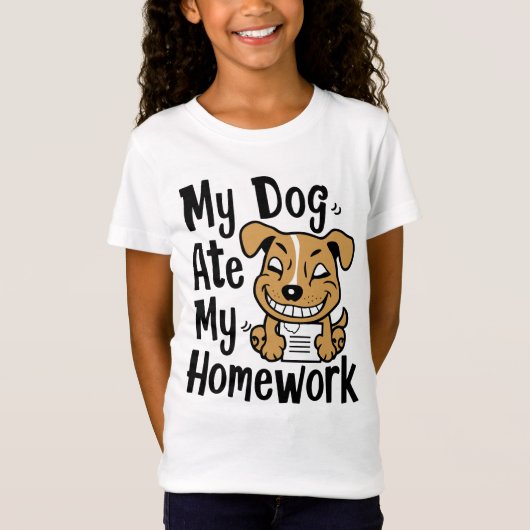 Mijn hond heeft mijn huiswerk gegeten t-shirt (Voorkant)