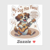 Mijn hond heeft vlooien ukelele tuning song sticker (Vel)