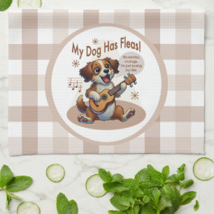 Mijn Hond Heeft Vlooien Ukulele Stem Song Theedoek