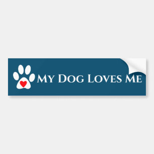 Mijn hond houdt van me bumpersticker