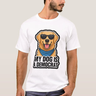 Mijn Hond Is Een Democraat Gouden Retriever Zonneb T-shirt