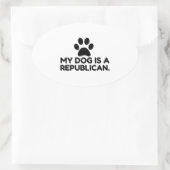 Mijn hond is een republikein ovale sticker (Tas)