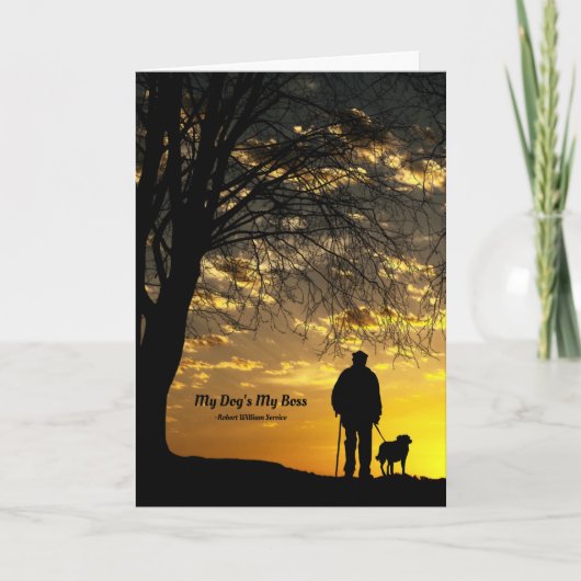 Mijn hond is mijn baas gedicht. kaart (Voorkant)
