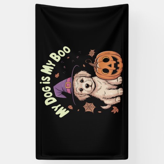 Mijn hond is mijn boek Halloween Spandoek (Verticaal)