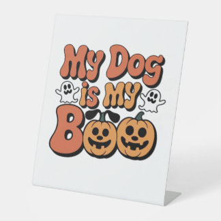 Mijn hond is mijn boek, leraar, grappige hondenlie reclamebord met voetstuk